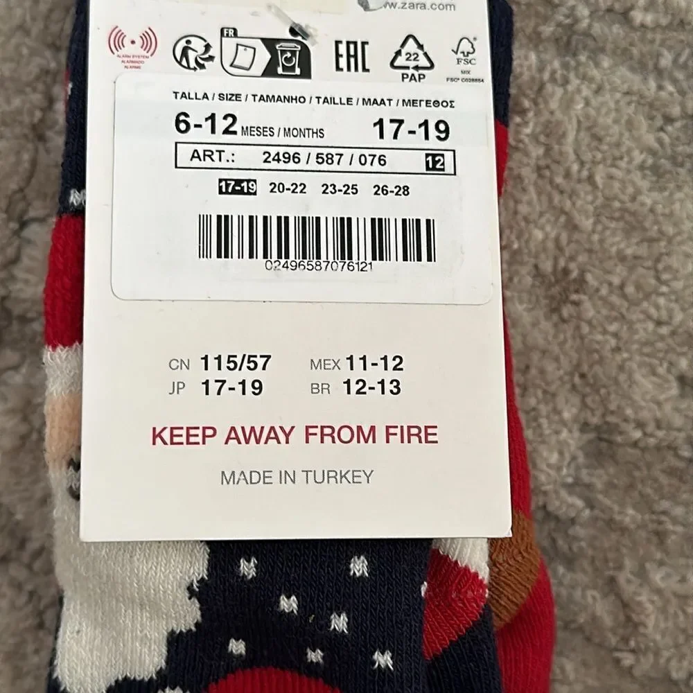 ZARA Kids | Red/Navy | TWO-PACK OF SANTA AND REINDEER SOCKS